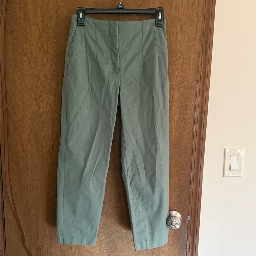 LOFT Straight-Leg Dress Pants in Sage Green